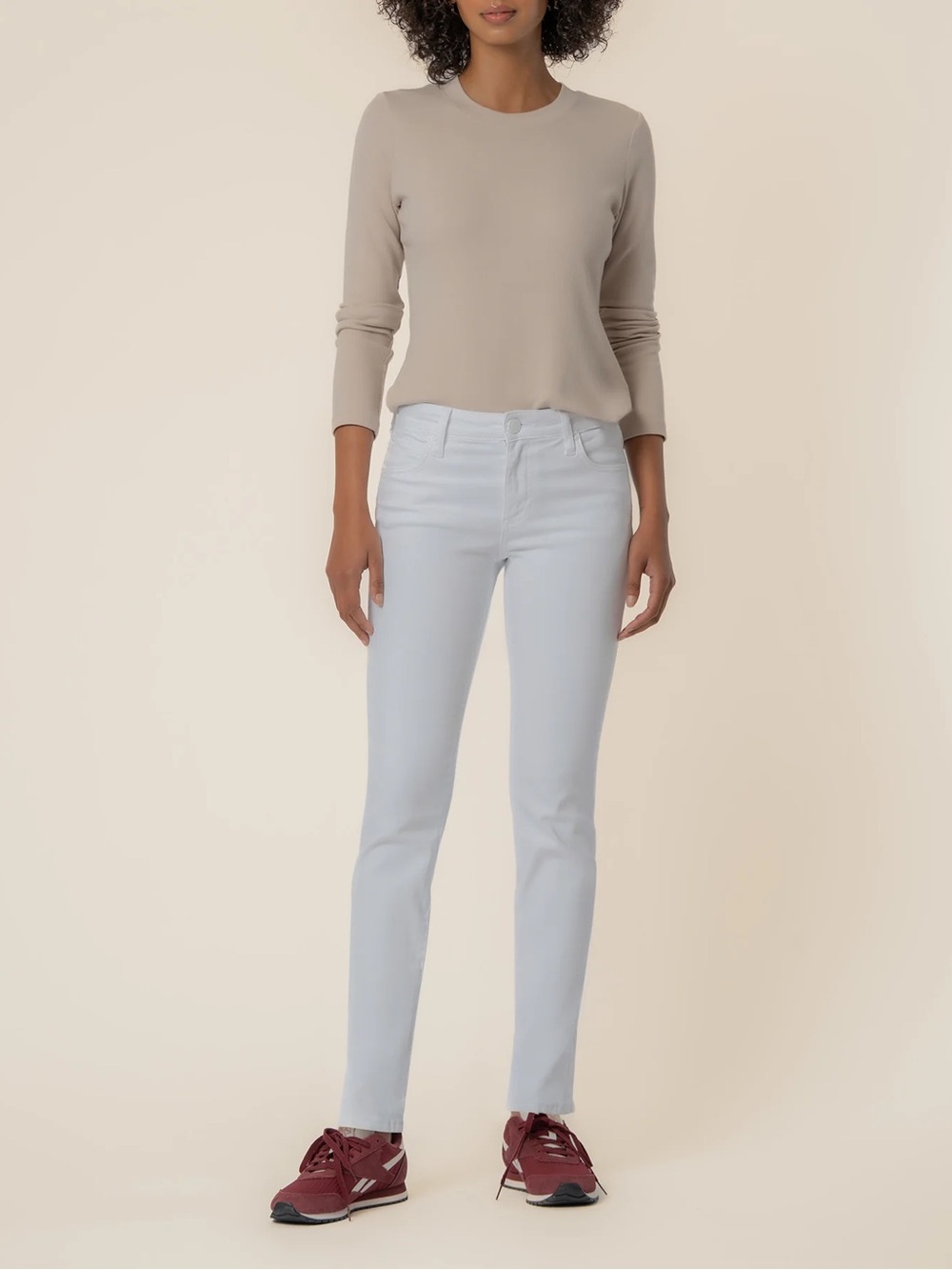 Kut from the Kloth Catherine Mid Rise Boyfriend Jean 4 White